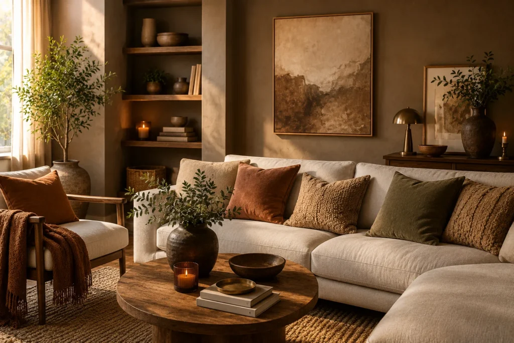 Warm Earthy Palettes Over Cold Whites