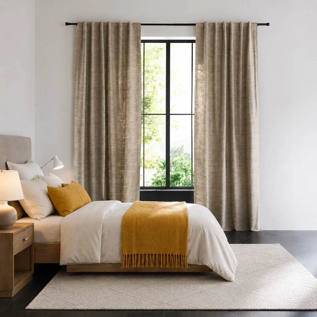Small Bedroom Curtain Ideas 2026: Make Tiny Bedrooms Feel Bigger and Brighter Beige Curtains for Small Bedroom