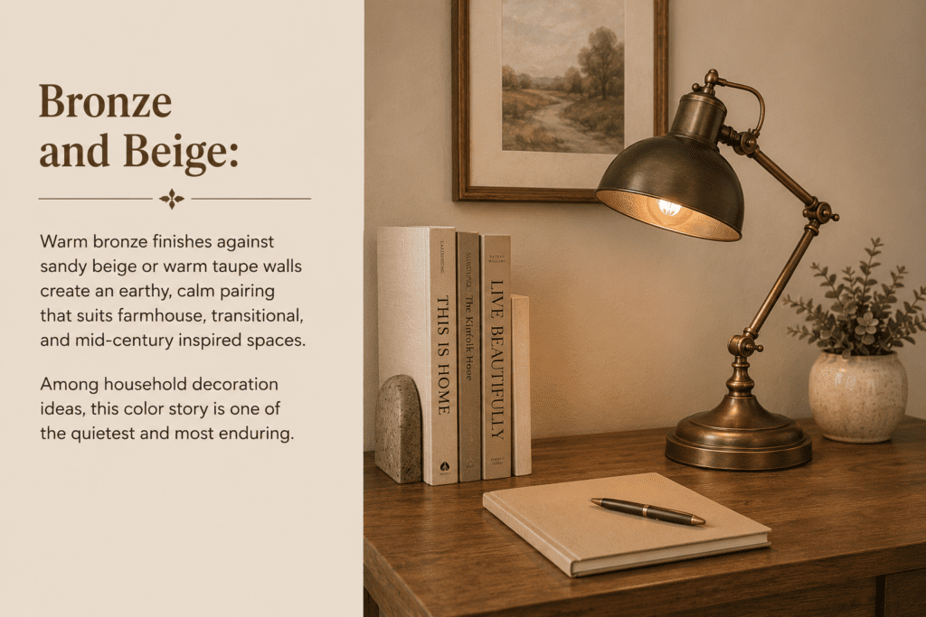 Vintage Desk Lamp Ideas for Timeless Home Decor (2026) Bronze and Beige