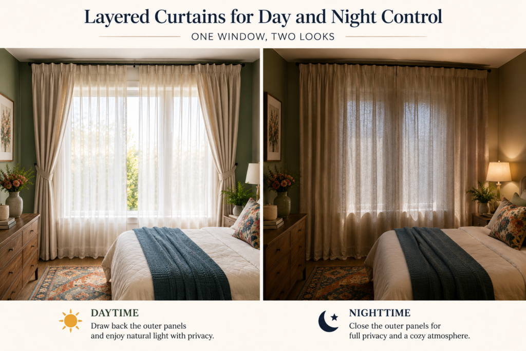 Layered Curtains for Day and Night Control