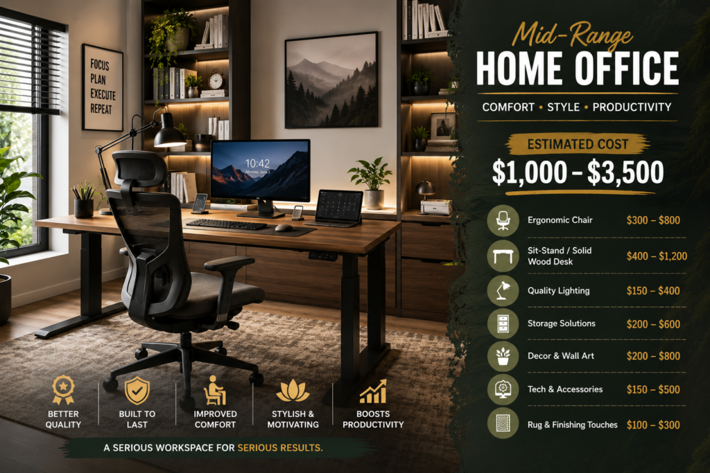 Mid Range Home Office Design Cost