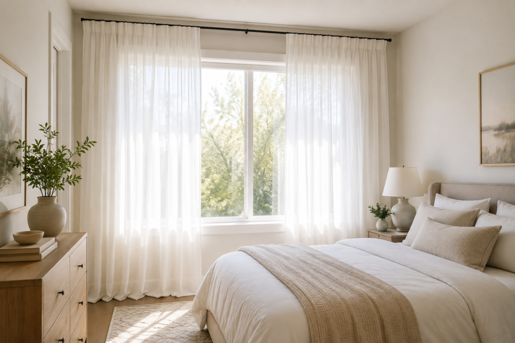 Sheer White Curtains for Bright Spaces