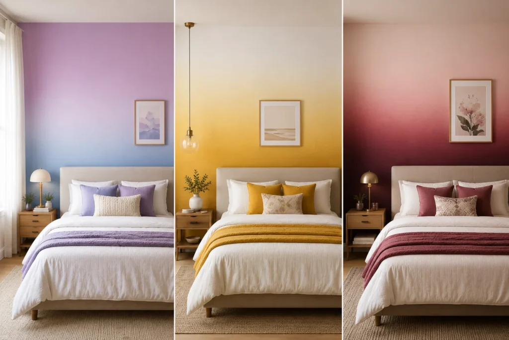 Gradient Paint Wall Ideas for the Bedroom