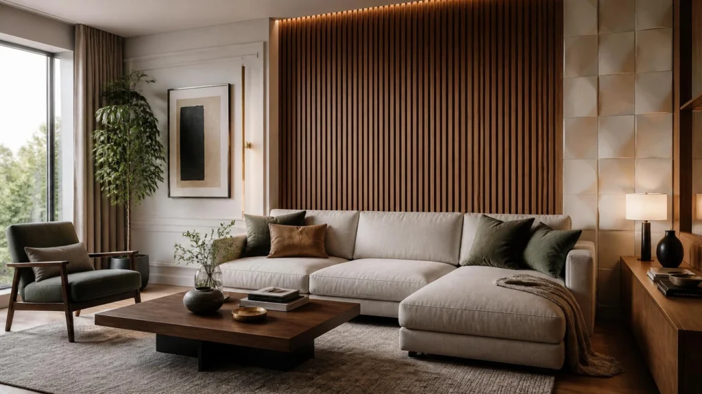 Living Room Wall Décor Ideas and Tips for Your Home Modern Living Room Featuring Textured Accent