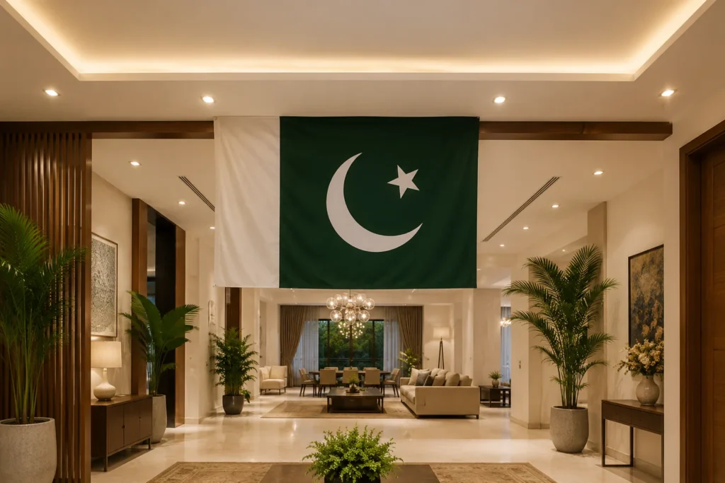Living Room With Pakistani Flag