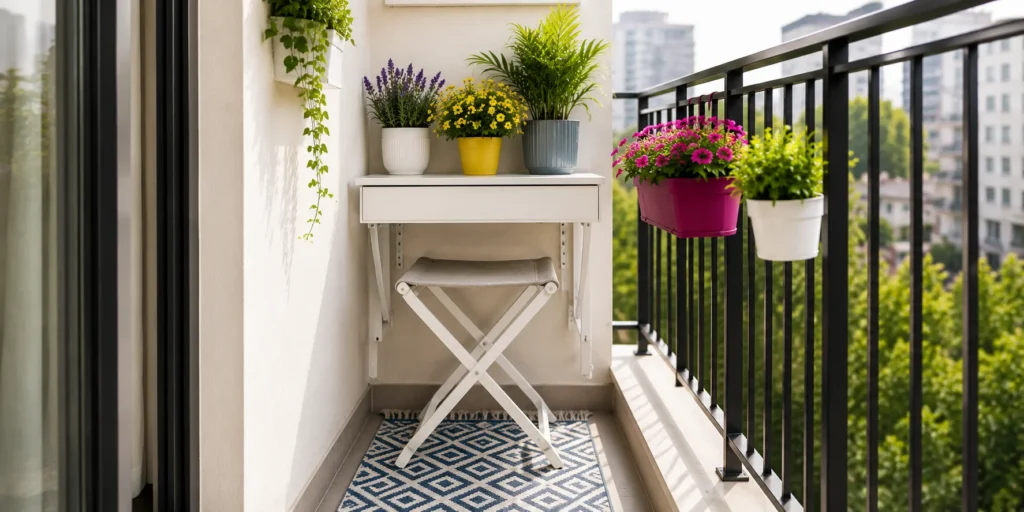 Narrow Balcony Shelf