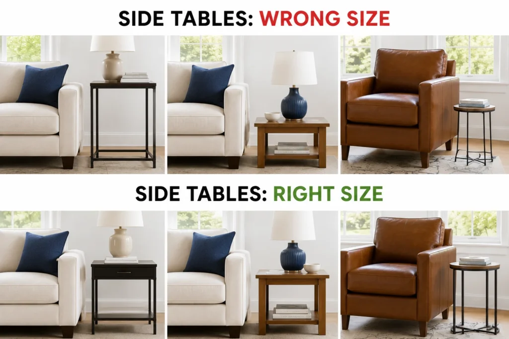 Side Table Wrong Sizes