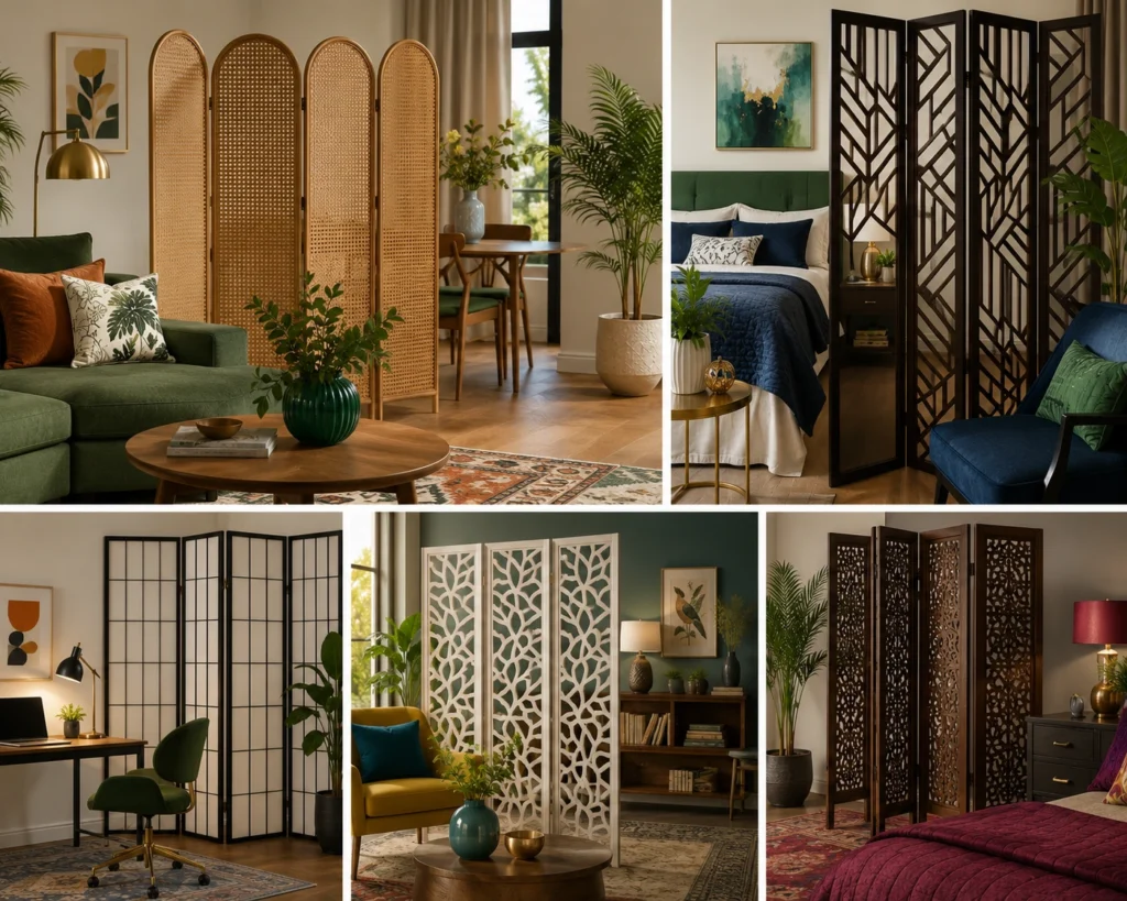 Stylish interiors with room dividers