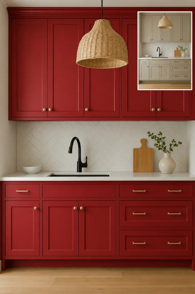 7 Outdated Kitchen Cabinet Colors That Are Quietly Aging Your Kitchen Bright Red Kitchen Cabinets
