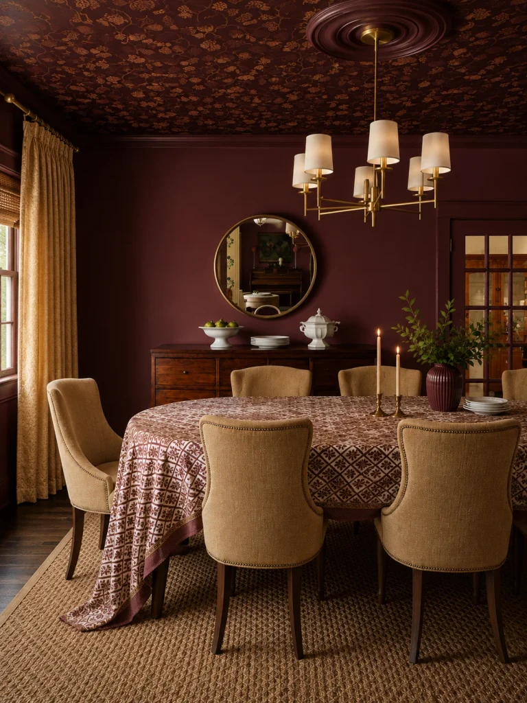 Dining Room Decor Ideas for a Space People Actually Want to Sit In Burgundy Elegance Dining Room