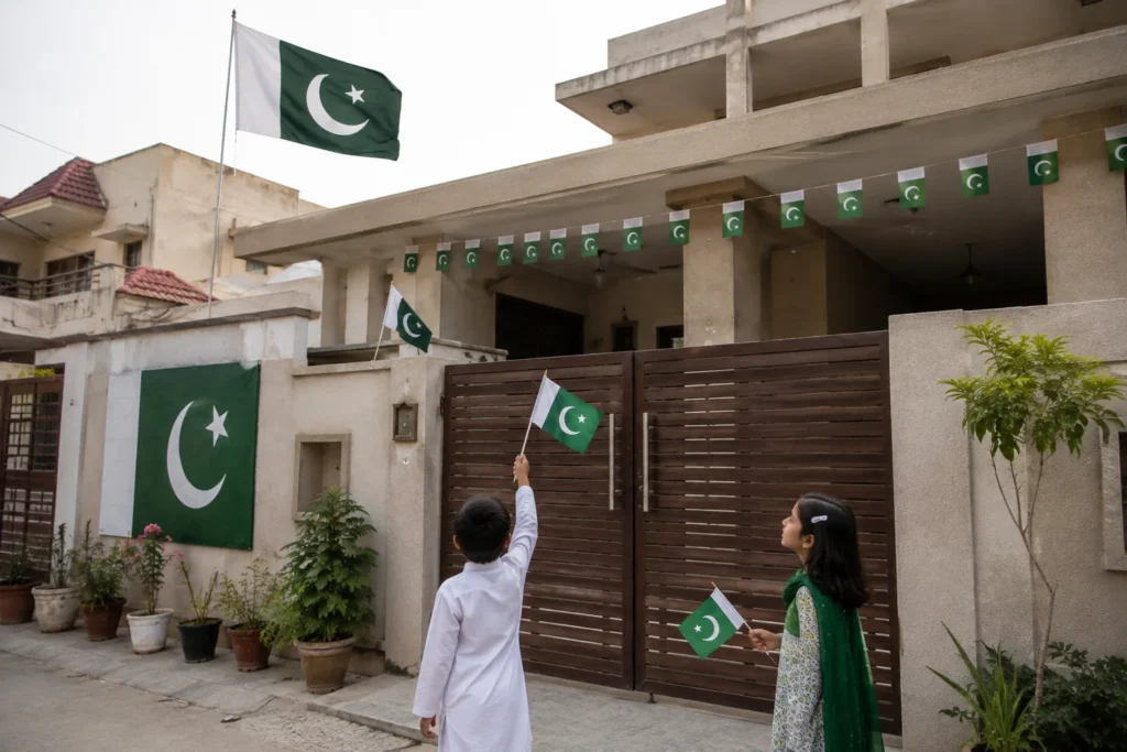 Pakistan Independence Day Decor Ideas to Make Your Home Shine From Outside Decor with Flag