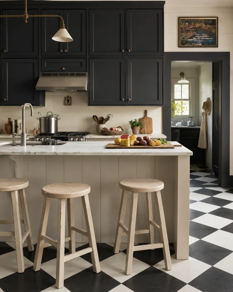 Black and Charcoal Kitchen Cabinets