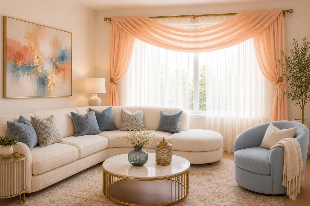 Living Room Curtain Ideas for Every Style and Space Swag Curtains for a Living Room