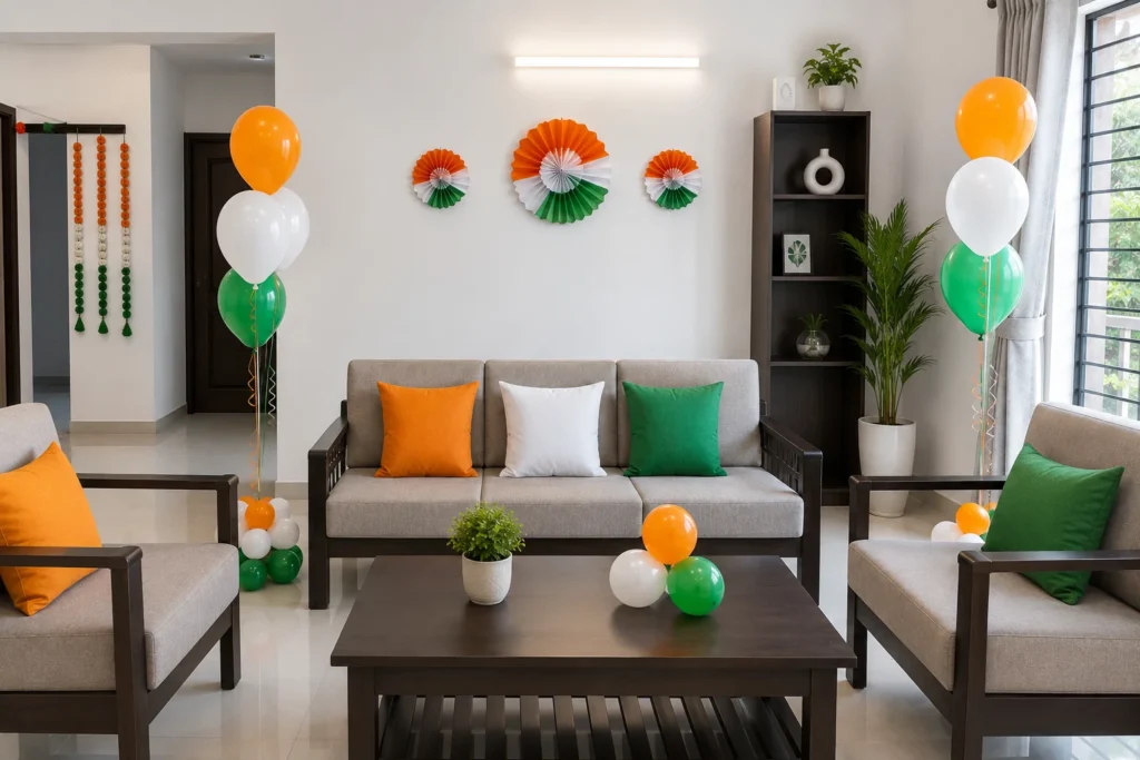 Tricolour Independence Day Living Room