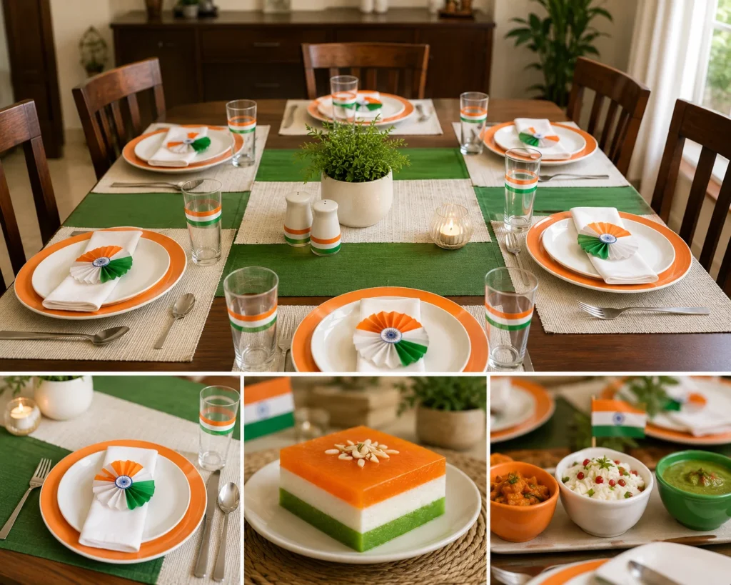 Tricolour Table Setting and Desserts