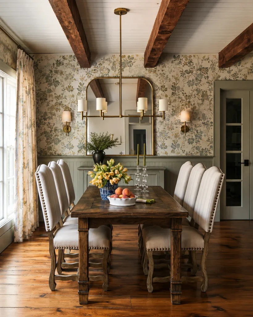 Dining Room Decor Ideas for a Space People Actually Want to Sit In Wallpaper and Textured Wall