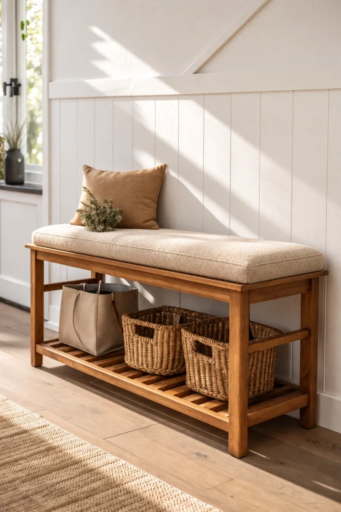 Cozy Scandinavian Entryway Bench