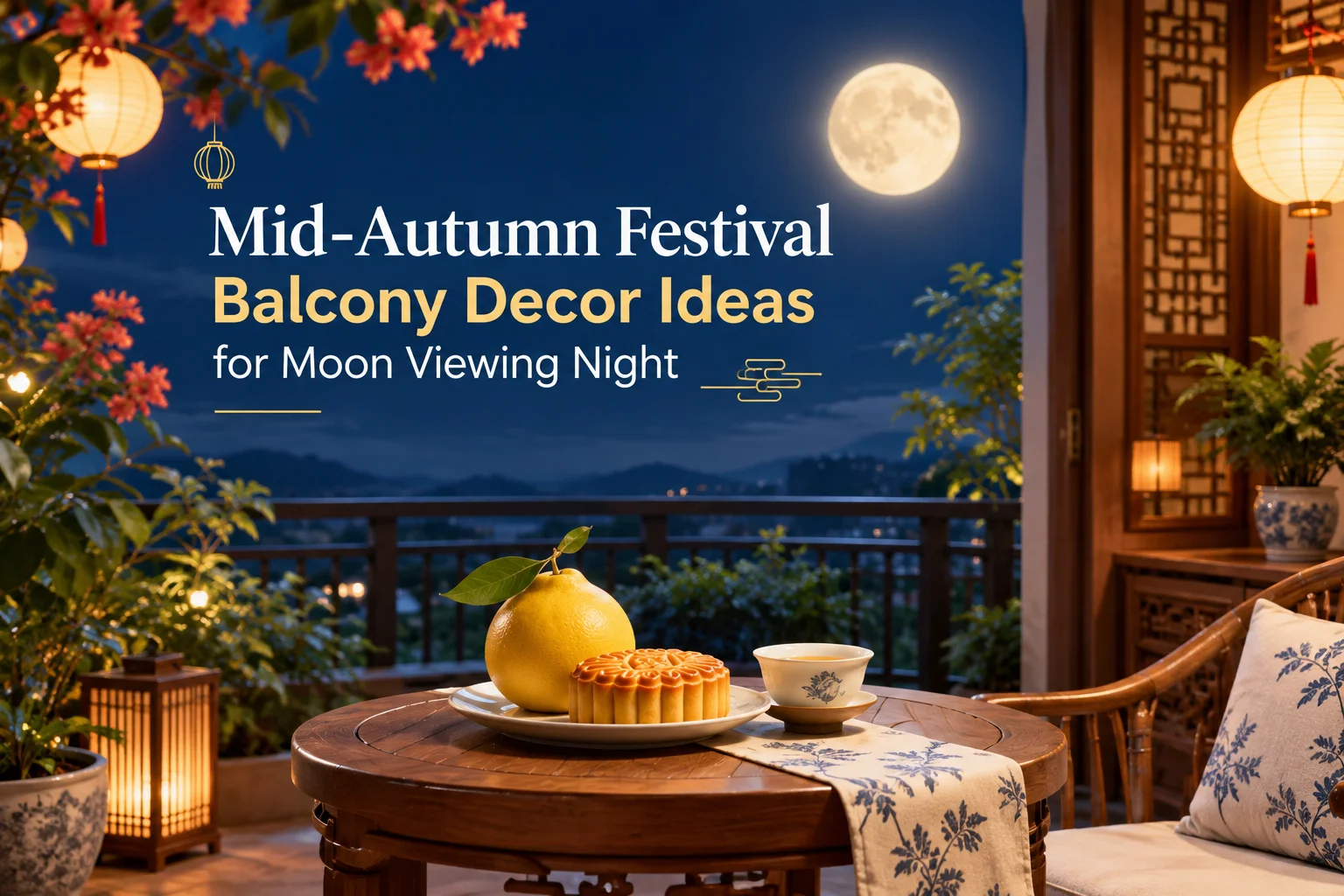 Mid-Autumn Festival Balcony Decor Ideas for Moon Viewing Night