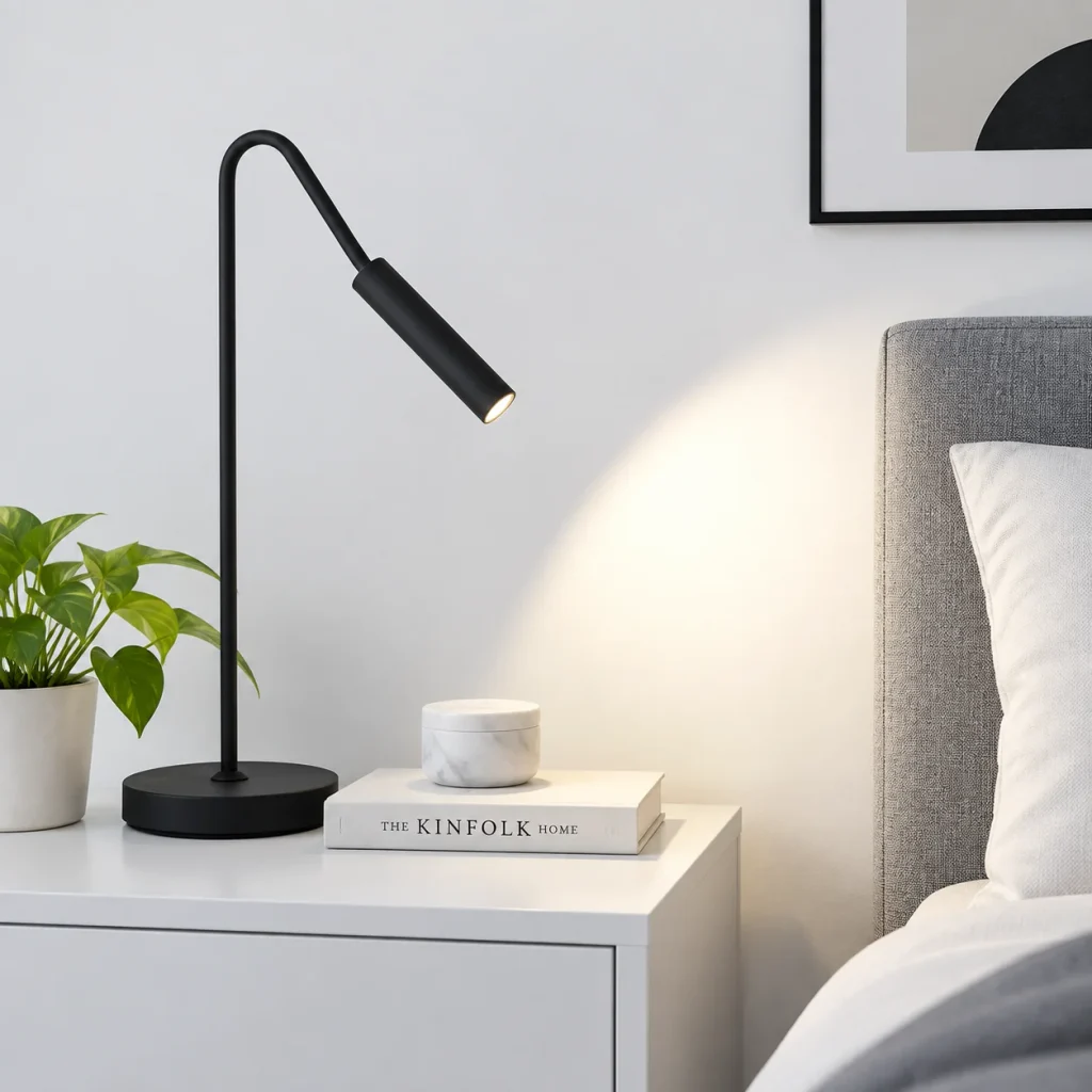 Best Reading Lamps for Every Room in Your Home Minimalist Bedside Lamp Vignette