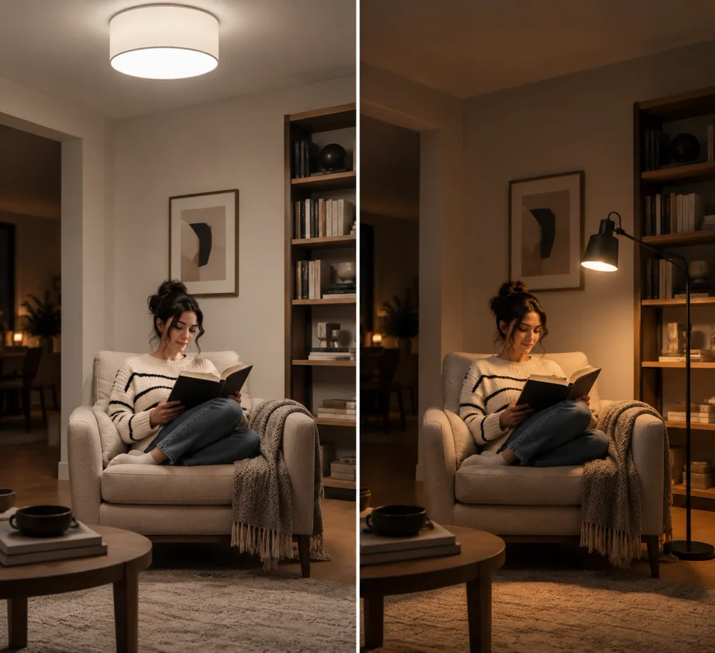 Best Reading Lamps for Every Room in Your Home Overhead Light vs Cosy Reading Lamp
