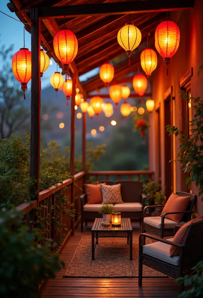 Mid-Autumn Festival Balcony Decor Ideas for Moon Viewing Night Patio Furniture for Mid-Autumn Festival Decor