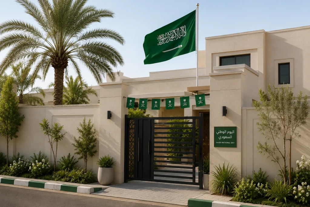 Saudi National Day Home Decor Ideas, From the Gate to the Majlis Saudi National Day Home Entrance