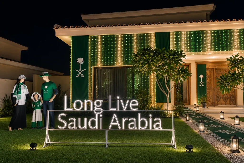 Saudi National Day Home Decor Ideas, From the Gate to the Majlis Saudi National Day Celebration