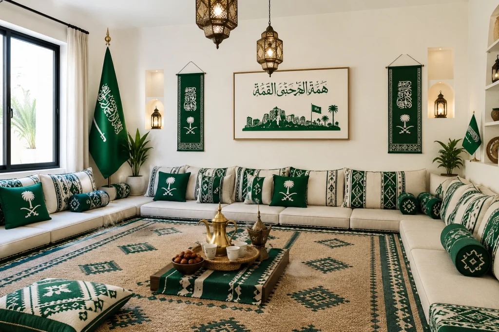 Saudi National Day Home Decor Ideas, From the Gate to the Majlis Traditional Majlis for a National Day Gathering