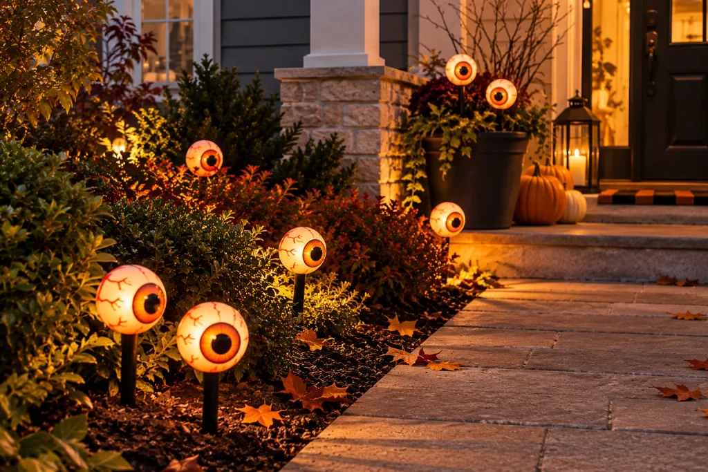 Halloween Porch Decor: 20 Spooky Ideas to Make Your Home the Talk of the Street Glowing Eyeball Halloween Porch
