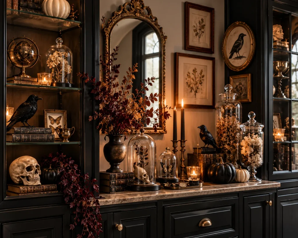 Halloween Decoration Ideas That Look Chic, Not Cheap Gothic Cabinet of Curiosities