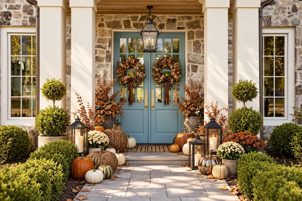 Halloween Decoration Ideas That Look Chic, Not Cheap Halloween Decoration Ideas for a Mixed-Material Pumpkin Porch