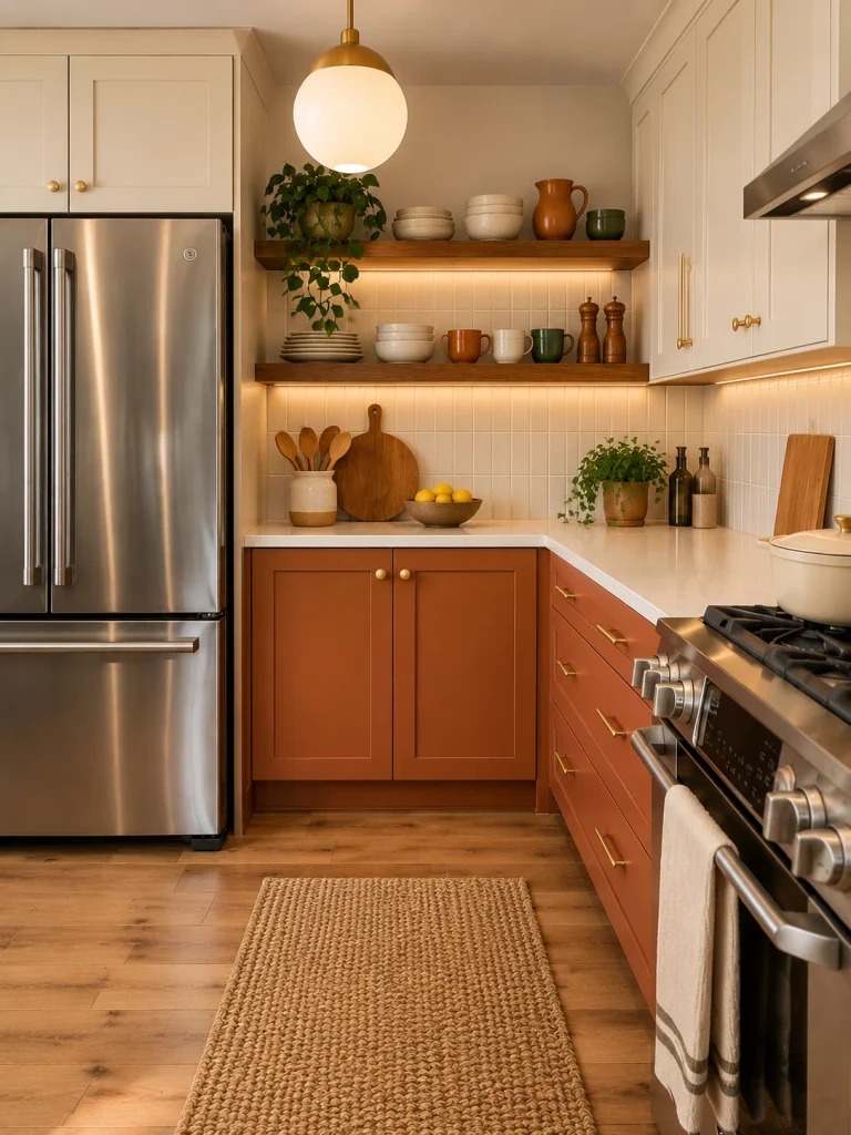 Midcentury Modern Kitchen Ideas That Never Go Out of Style Warm Terracotta Kitchen Glow